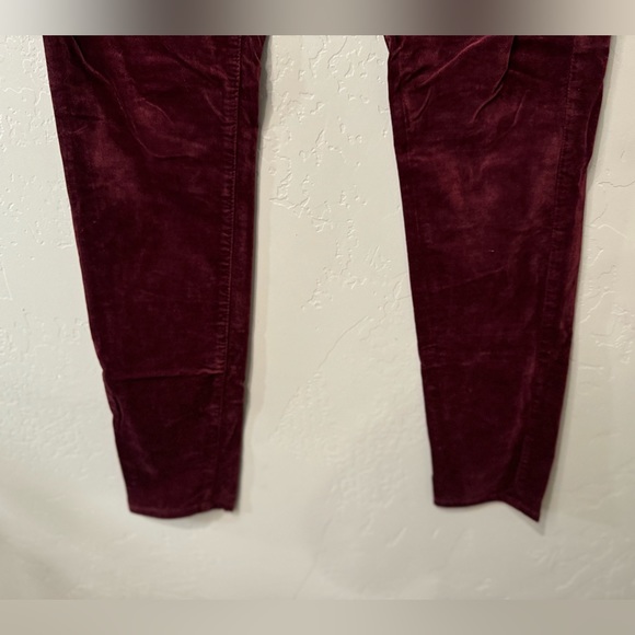 Ag Adriano Goldschmied Skinny High Rise Velvet Pants The Farrah Maroon SZ 28 R N - Picture 9 of 16